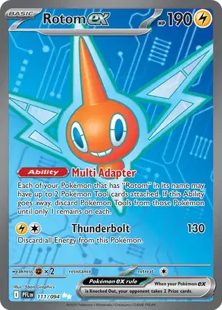 ⚡ Near Mint 2025 Pokémon Rotom ex Ultra Rare – Phantasmal Flames #111/094 ⚡