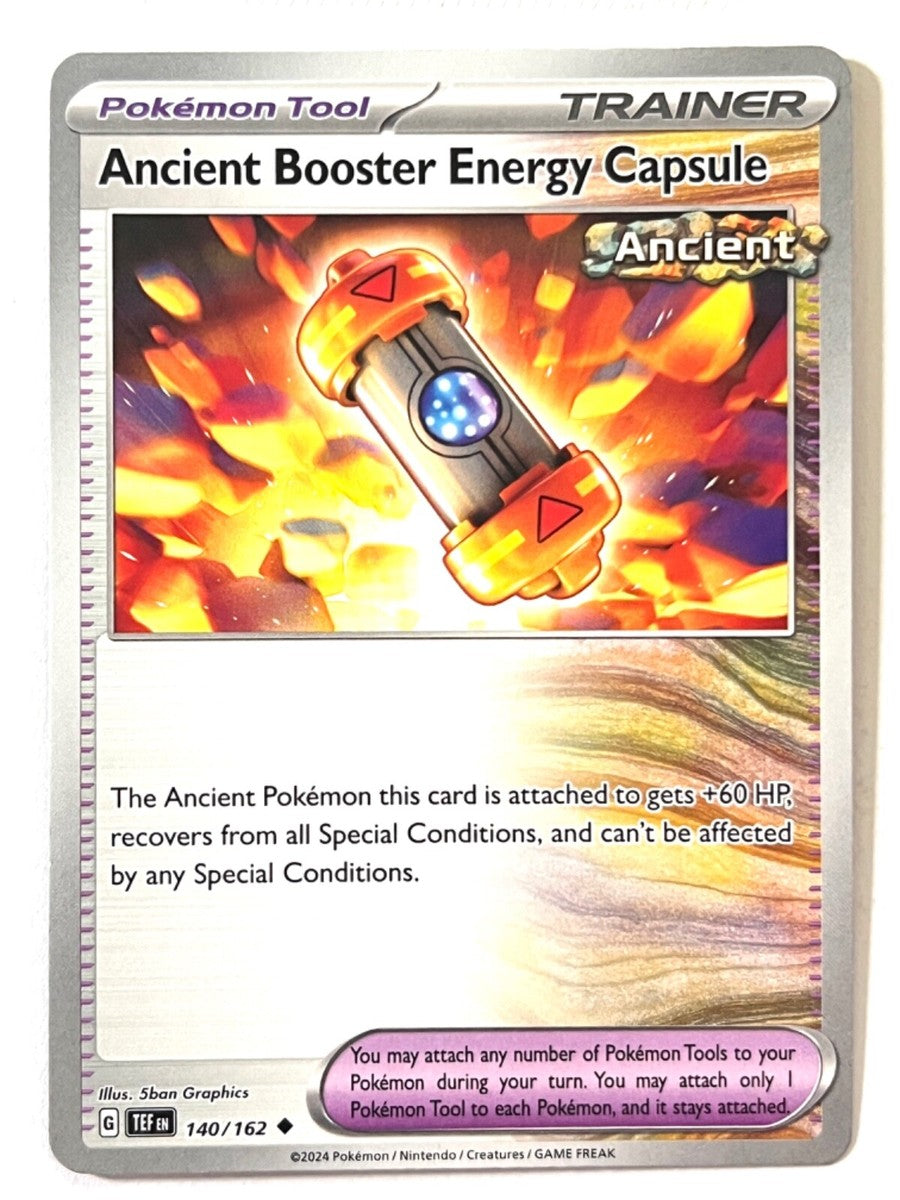 Near Mint 2024 Pokémon Ancient Booster Energy Capsule Reverse Holo – Temporal Forces #140/162 | Special Trainer Card