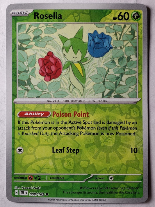 Near Mint 2024 Pokémon Roserade Reverse Holo – Temporal Forces #008/162 | Stage 2 Grass-Type TCG Card