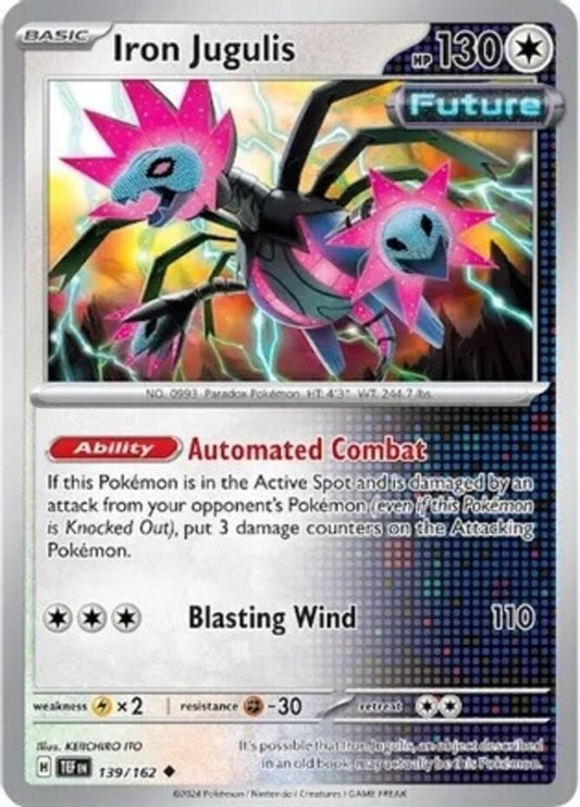 Near Mint 2024 Pokémon Iron Jugulis Holofoil – Temporal Forces #139/162 | Stage 1 Dark-Type TCG Card