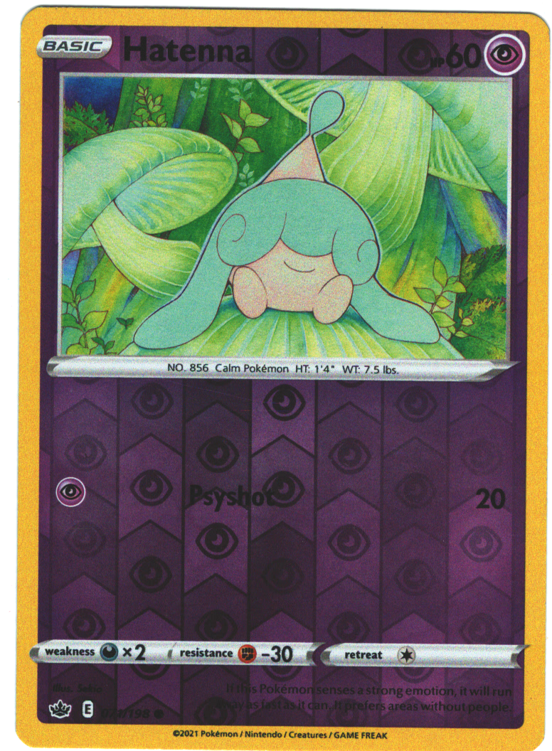 Near Mint 2021 Pokemon Hattrem Reverse Holofoil – Chilling Reign #072/198