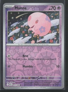 Near Mint 2025 Pokemon Munna Reverse Holofoil - Black Bolt #035/086