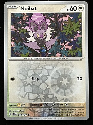Near Mint 2025 Noibat Reverse Holo - Prismatic Evolutions #090/131