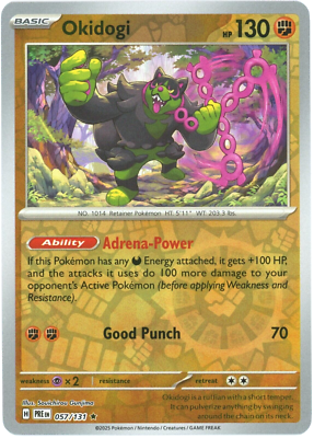 Near Mint 2025 Pokemon Okidogi Reverse Holofoil - Prismatic Evolutions #057/131