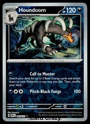 Near Mint 2025 Pokemon Houndoom Reverse Holofoil - Prismatic Evolutions #063/131