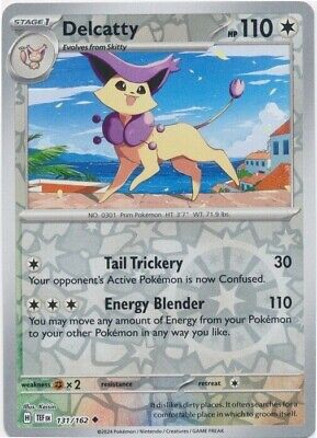 Near Mint 2024 Pokémon Delcatty Reverse Holo – Temporal Forces #131/162 | Basic Normal-Type TCG Card