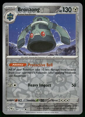 Near Mint 2025 Pokemon Bronzong Reverse Holofoil - Prismatic Evolutions #067/131