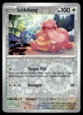 Near Mint 2024 Pokémon Lickitung Reverse Holo – Temporal Forces #124/162 | Basic Normal-Type TCG Card