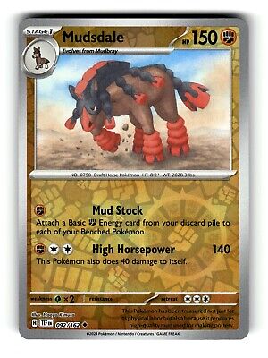 Near Mint 2024 Pokémon Mudsdale Reverse Holo – Temporal Forces #092/162 | Stage 1 Fighting-Type TCG Card