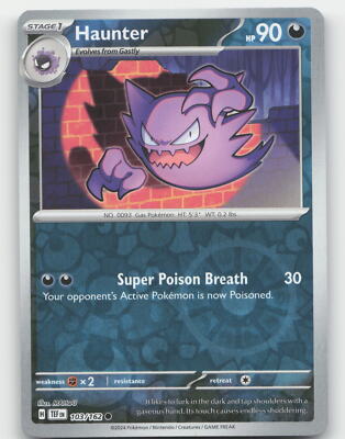 Near Mint 2024 Pokémon Haunter Reverse Holo – Temporal Forces #103/162 | Stage 1 Ghost/Poison-Type TCG Card
