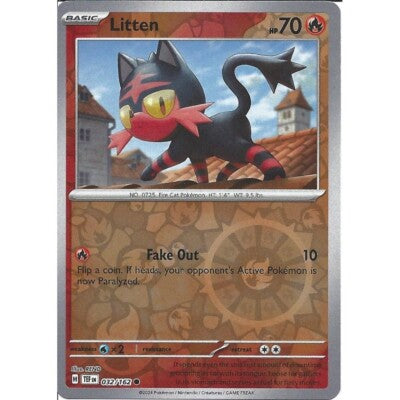 Near Mint 2024 Pokémon Litten Reverse Holo – Temporal Forces #032/162 | Basic Fire-Type TCG Card